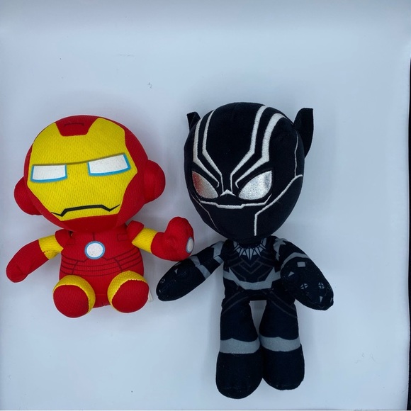 Marvel IRON MAN & BLACK PANTHER Plush/Stuffed Animal Superhero Bundle Duo - Picture 3 of 8